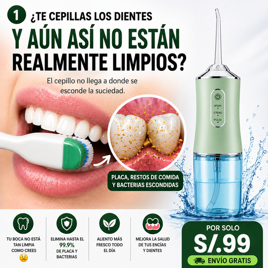 Irrigador Bucal Portátil – Limpieza Profesional en Casa, Todos los Días 🦷✨
