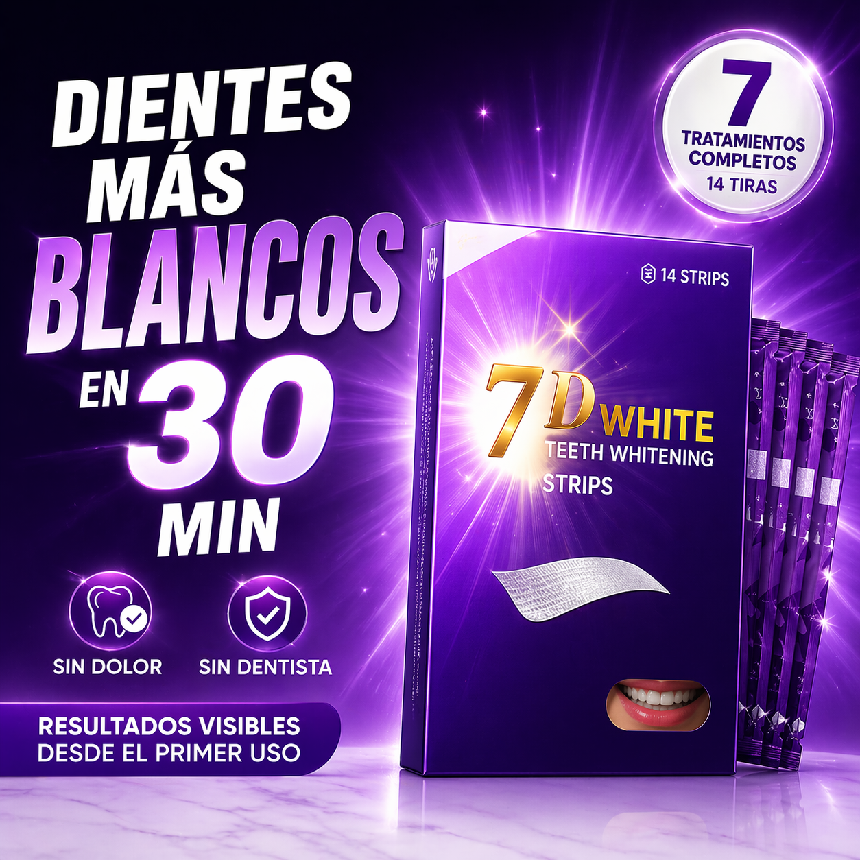 CINTAS BLANQUEADORAS DENTALES 7D WHITE
