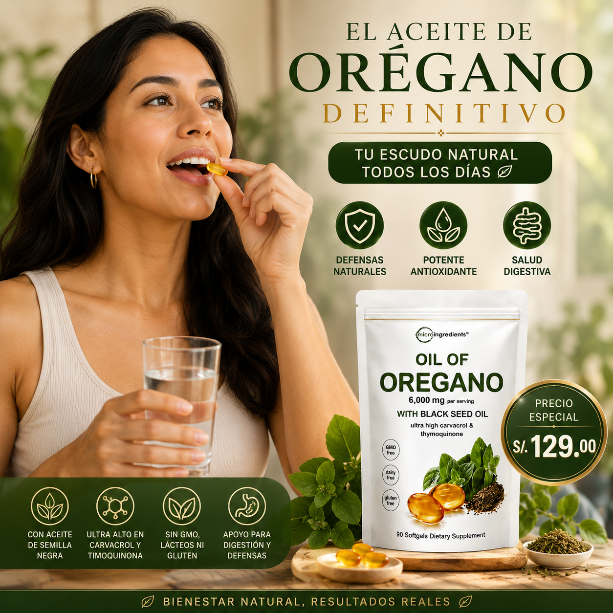 🌿 Aceite de Orégano 6,000 mg con Black Seed Oil