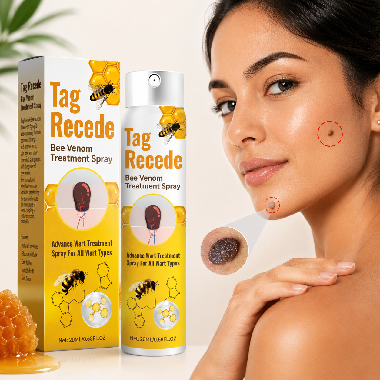 Tag Recede™ – Spray Reparador con Veneno de Abeja para Imperfecciones de la Piel